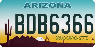 AZ license plate BDB6366