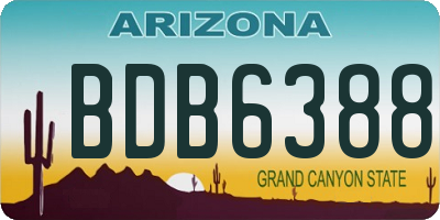 AZ license plate BDB6388