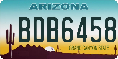 AZ license plate BDB6458