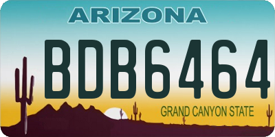 AZ license plate BDB6464