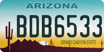 AZ license plate BDB6533