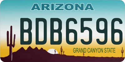 AZ license plate BDB6596