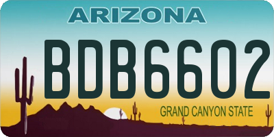 AZ license plate BDB6602