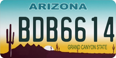 AZ license plate BDB6614