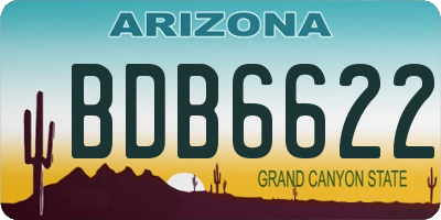 AZ license plate BDB6622