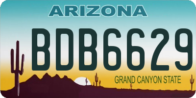 AZ license plate BDB6629