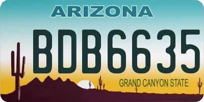 AZ license plate BDB6635