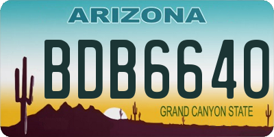 AZ license plate BDB6640