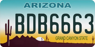 AZ license plate BDB6663