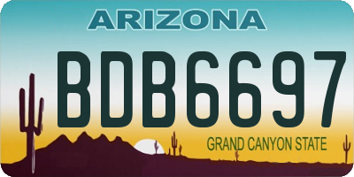 AZ license plate BDB6697