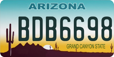 AZ license plate BDB6698