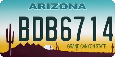 AZ license plate BDB6714