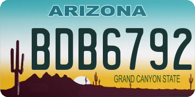 AZ license plate BDB6792