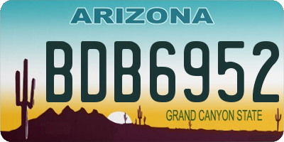 AZ license plate BDB6952