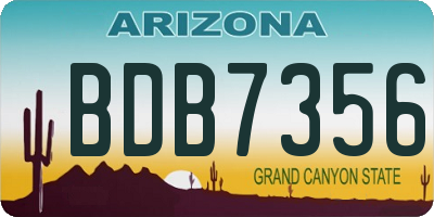 AZ license plate BDB7356