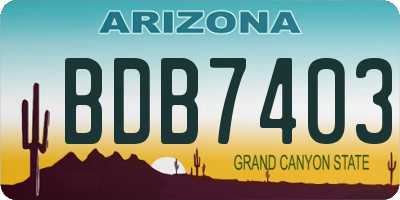 AZ license plate BDB7403