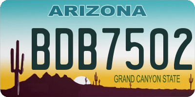 AZ license plate BDB7502