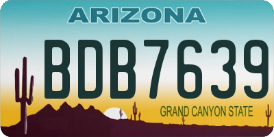 AZ license plate BDB7639