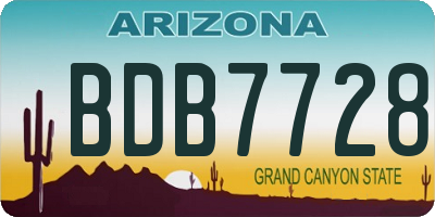 AZ license plate BDB7728