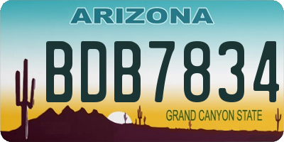 AZ license plate BDB7834