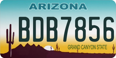 AZ license plate BDB7856