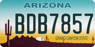 AZ license plate BDB7857