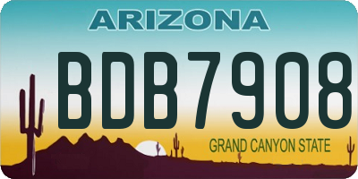 AZ license plate BDB7908