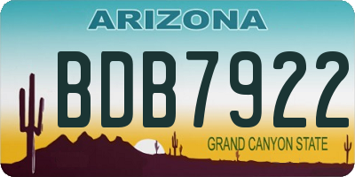 AZ license plate BDB7922