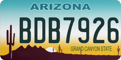 AZ license plate BDB7926