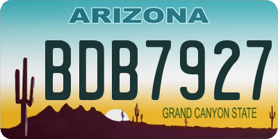 AZ license plate BDB7927