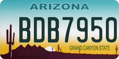 AZ license plate BDB7950