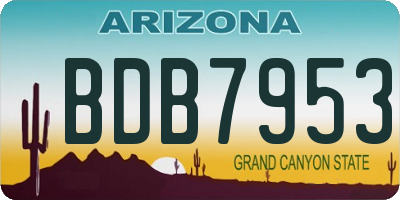 AZ license plate BDB7953