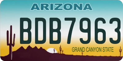 AZ license plate BDB7963