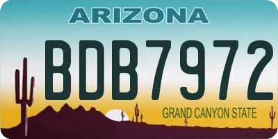 AZ license plate BDB7972