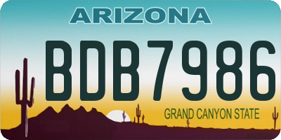 AZ license plate BDB7986