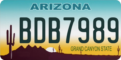 AZ license plate BDB7989