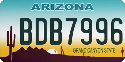 AZ license plate BDB7996