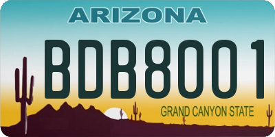 AZ license plate BDB8001