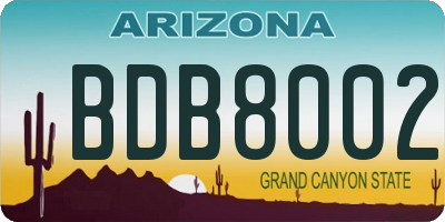 AZ license plate BDB8002