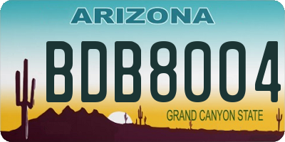 AZ license plate BDB8004