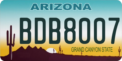 AZ license plate BDB8007