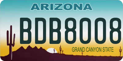 AZ license plate BDB8008