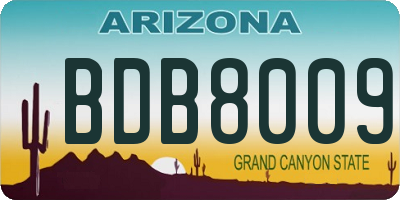 AZ license plate BDB8009