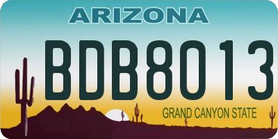 AZ license plate BDB8013