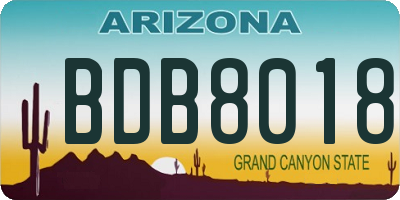 AZ license plate BDB8018