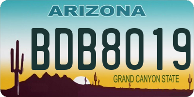 AZ license plate BDB8019