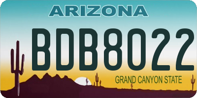 AZ license plate BDB8022