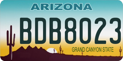 AZ license plate BDB8023