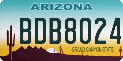 AZ license plate BDB8024