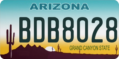 AZ license plate BDB8028